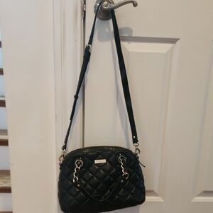 Kate Spade Black Quilted Crossbody Bag with Gold Accents
